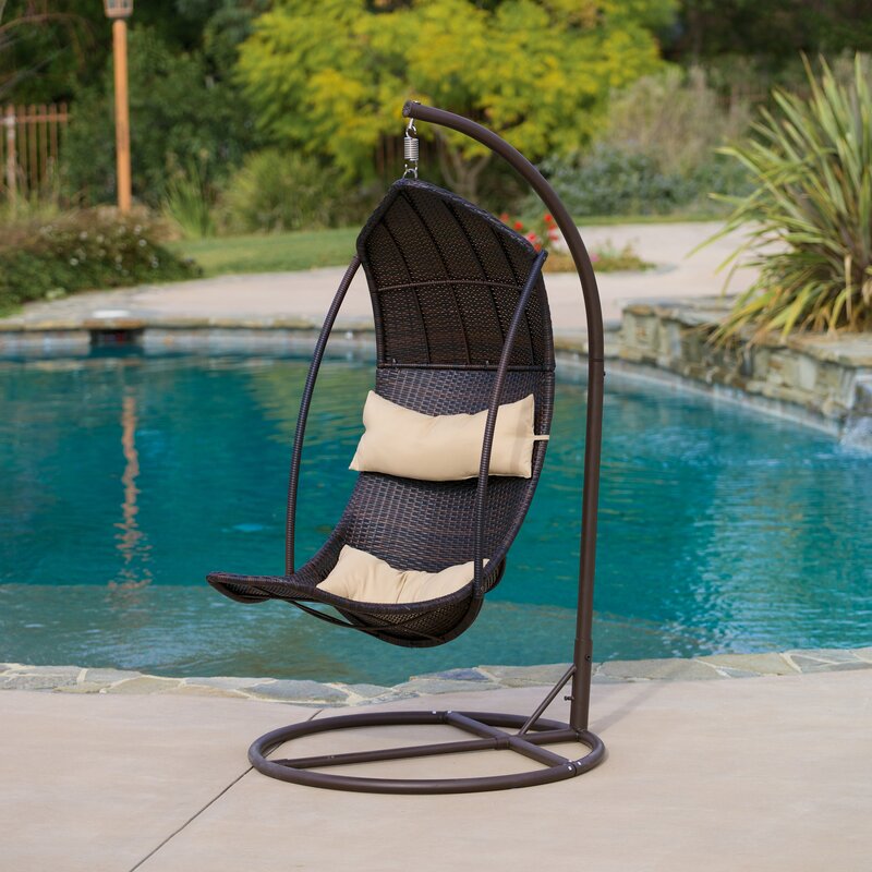 Home Loft Concepts Moorea Wicker Swing Chair with Stand & Reviews | Wayfair